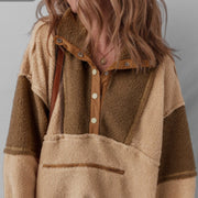 Colorblock Fleece Pullover Sweatshirt