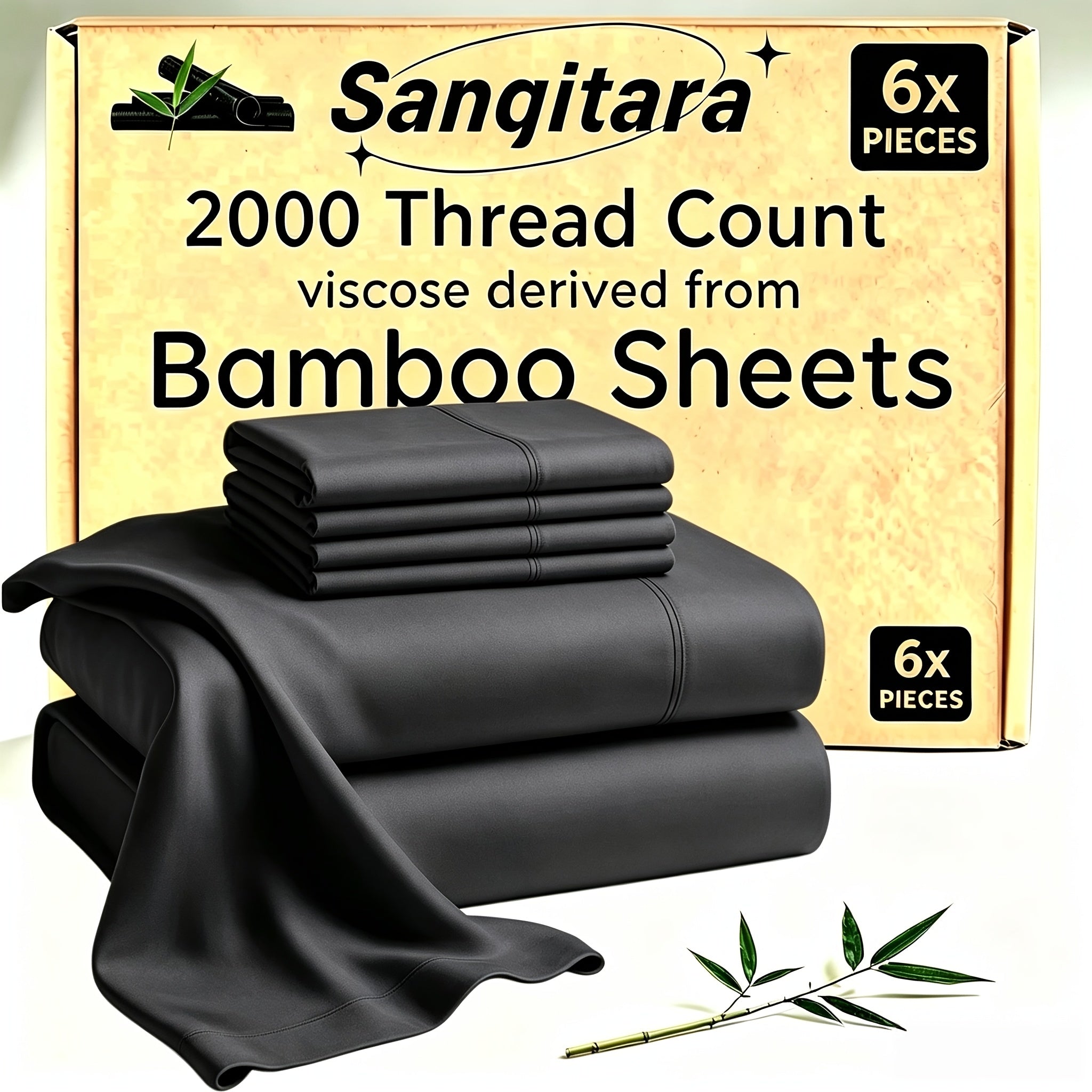 Bamboo Blend Cooling Bed Sheet Set for King Size Bed