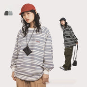Cozy Striped Loose Couple Sweatshirt Long Sleeve