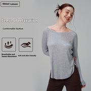 Sexy Off-the-Shoulder Yoga Long Sleeve Top