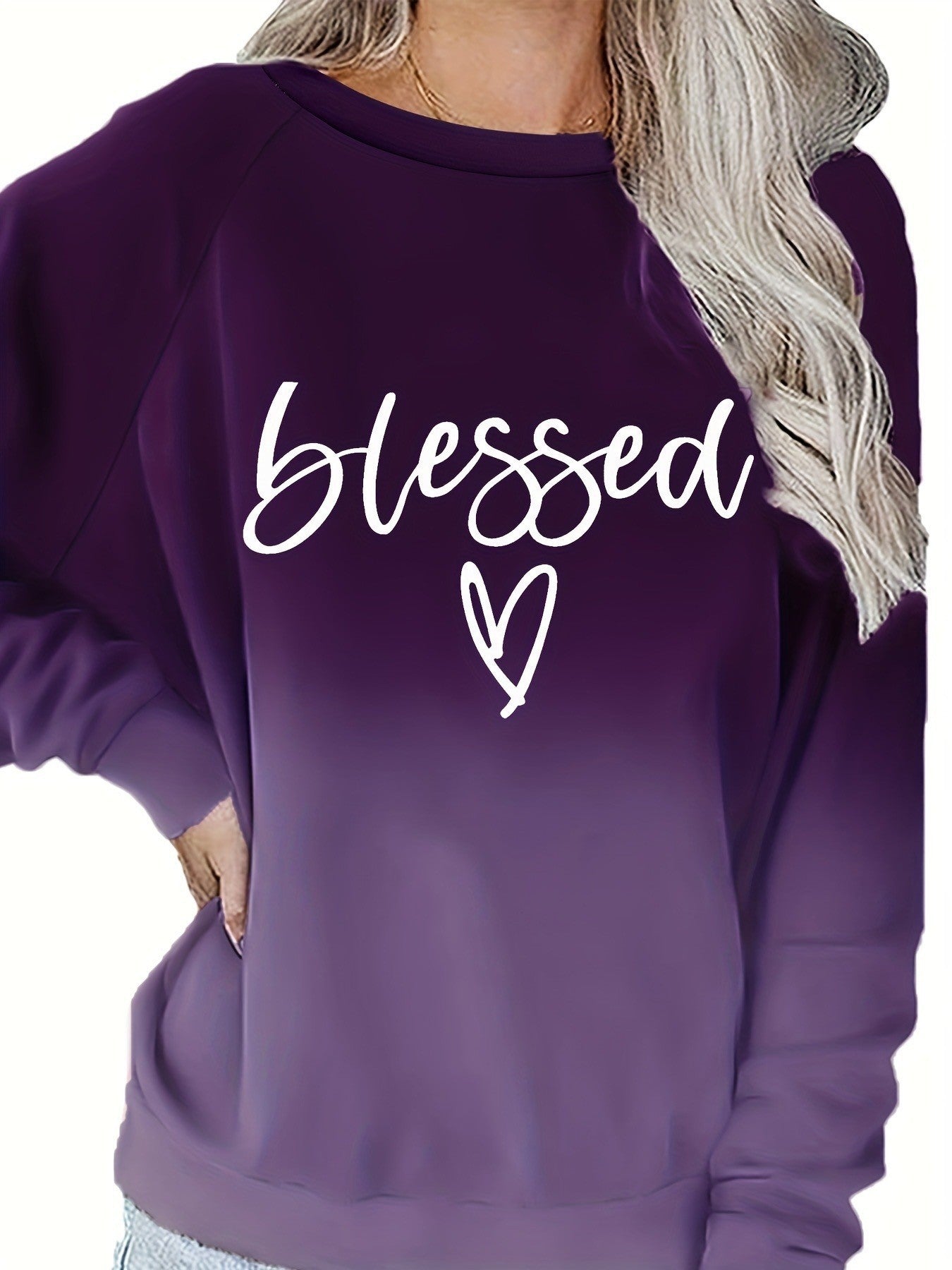 Women's Casual Letter Print Loose Long Sleeve Sweatshirt