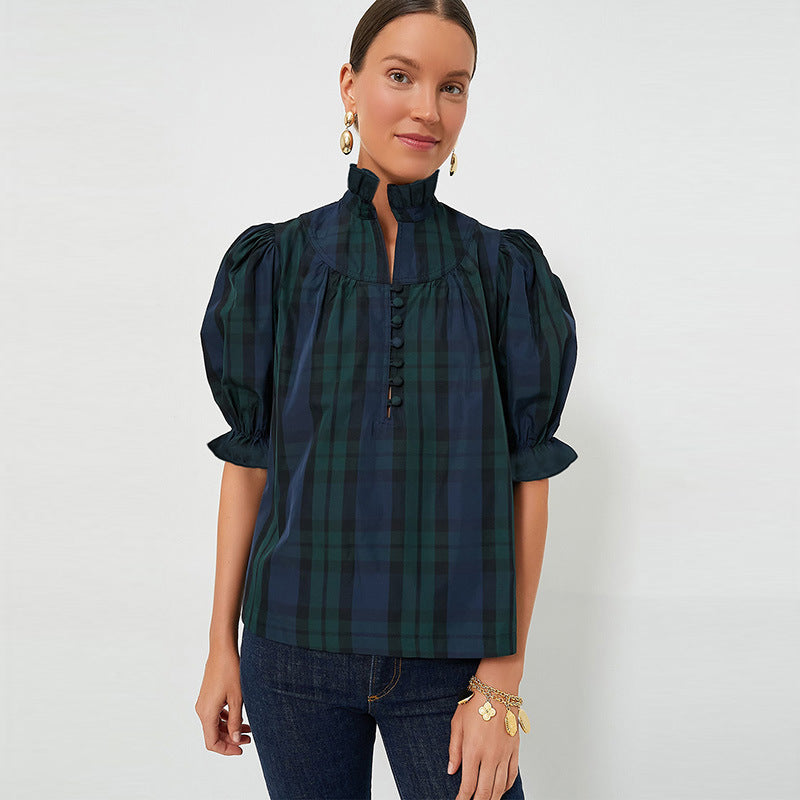 New Ruffled Short Sleeves Top For Women