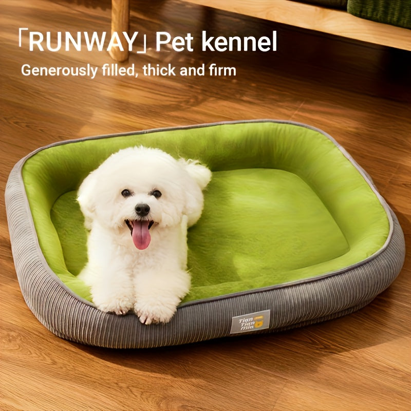 Extra Large Comfortable Pet Bed for Cats & Small Dogs - Soft Polyester Square Design, Durable All-Season Use, Mixed Colors, No Assembly Needed, Perfect for Small to Large Breeds,