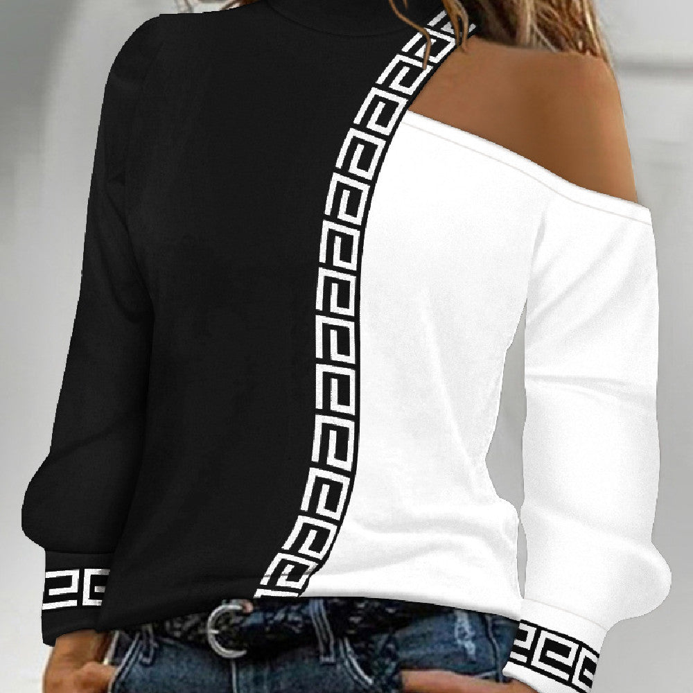 Women's Casual Long Sleeve Bronzing Crew Neck Tee