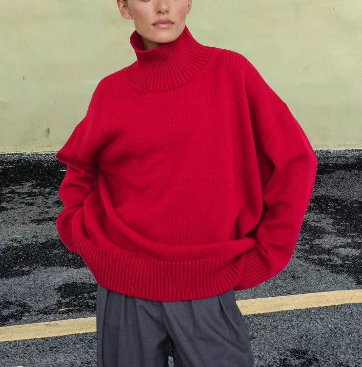 Autumn and Winter Loose Thermal Turtleneck Sweater