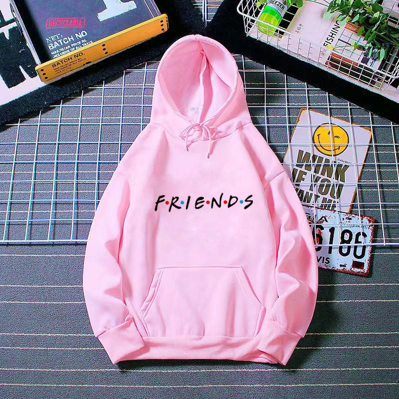 Women's Letter Print Long Sleeve Hooded Sweatshirt