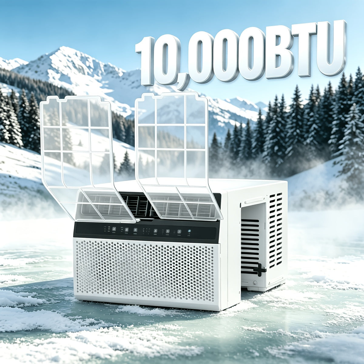 U-Shaped 12,000 BTU Window Air Conditioner with 5,000 BTU Mode, Cools Up to 550 Sq. Ft