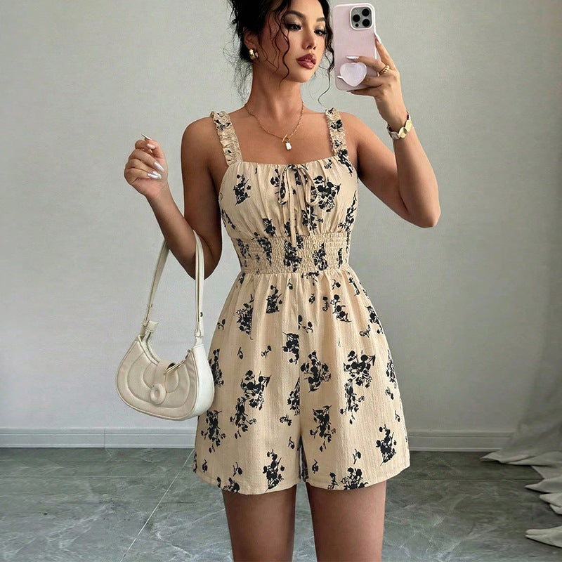 Women's Fashionable Suspender Waist Jumpsuit