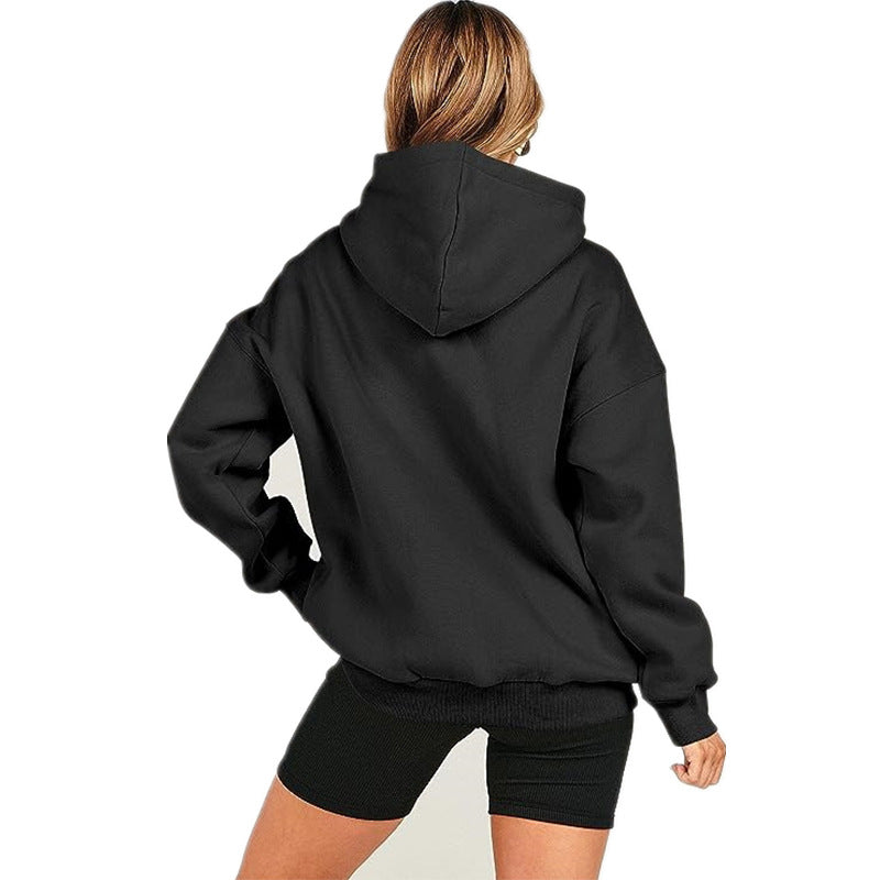 Women's Casual Loose Hooded Sports Sweatshirt
