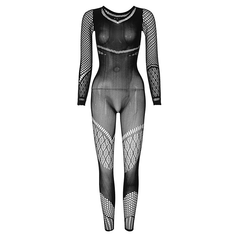Sleek Hollow High-Waist Tight Jumpsuit