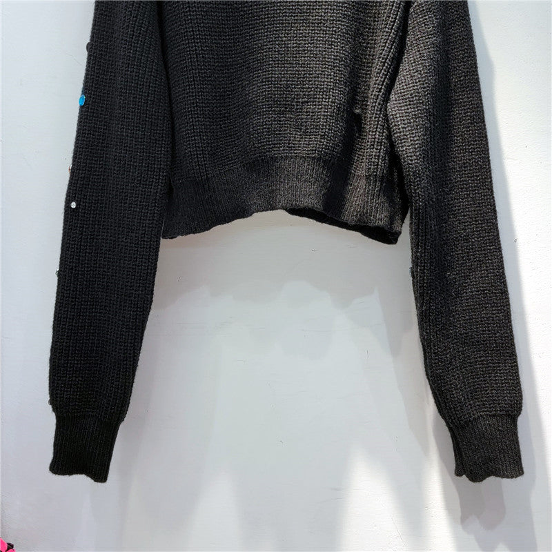 Sparkling Diamond Loose Knit Sweater for Women