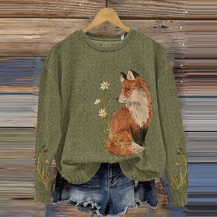 Women's 3D Cartoon Art Print Loose Pullover Sweater