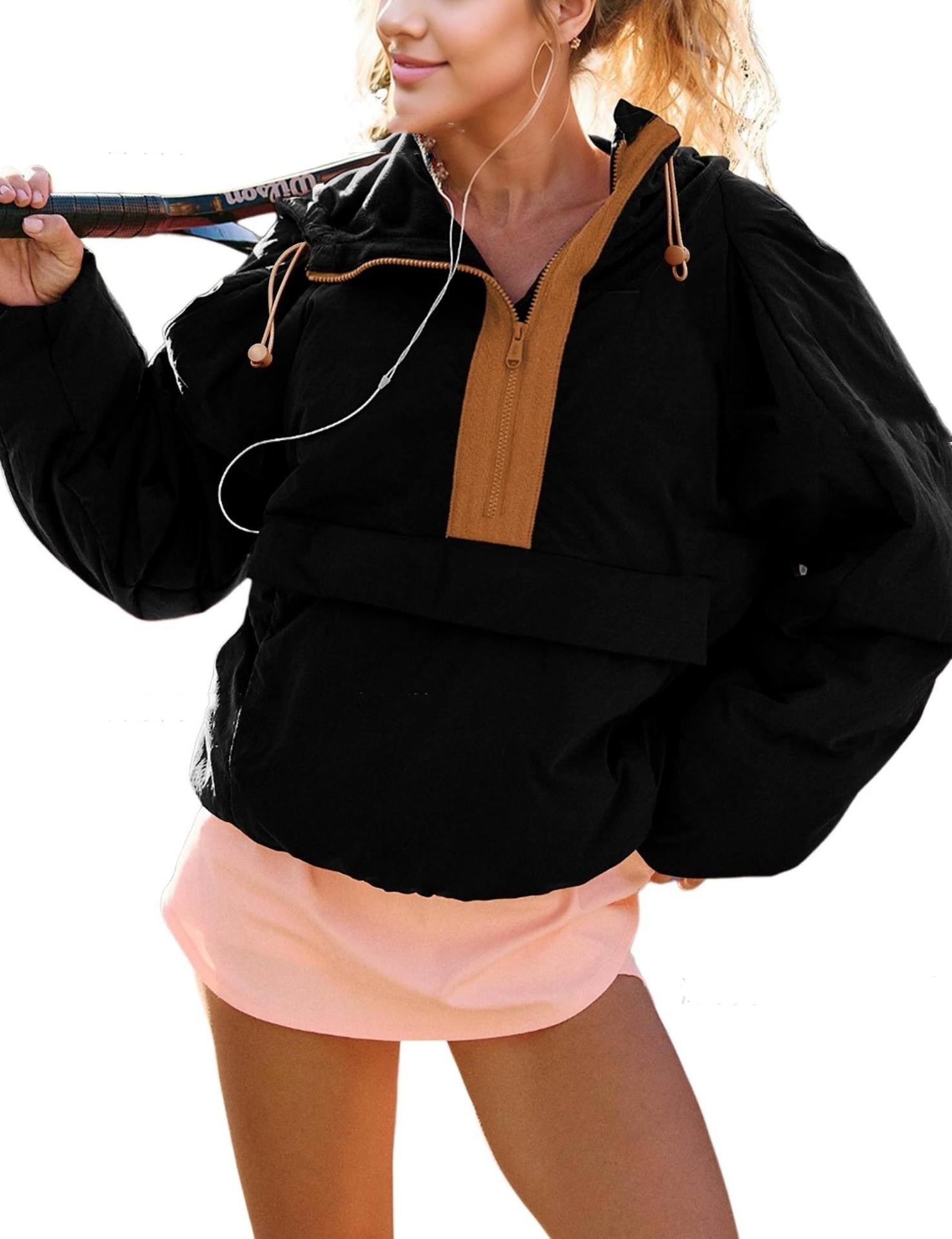 Colorblock Hooded Sweatshirt Utility Style