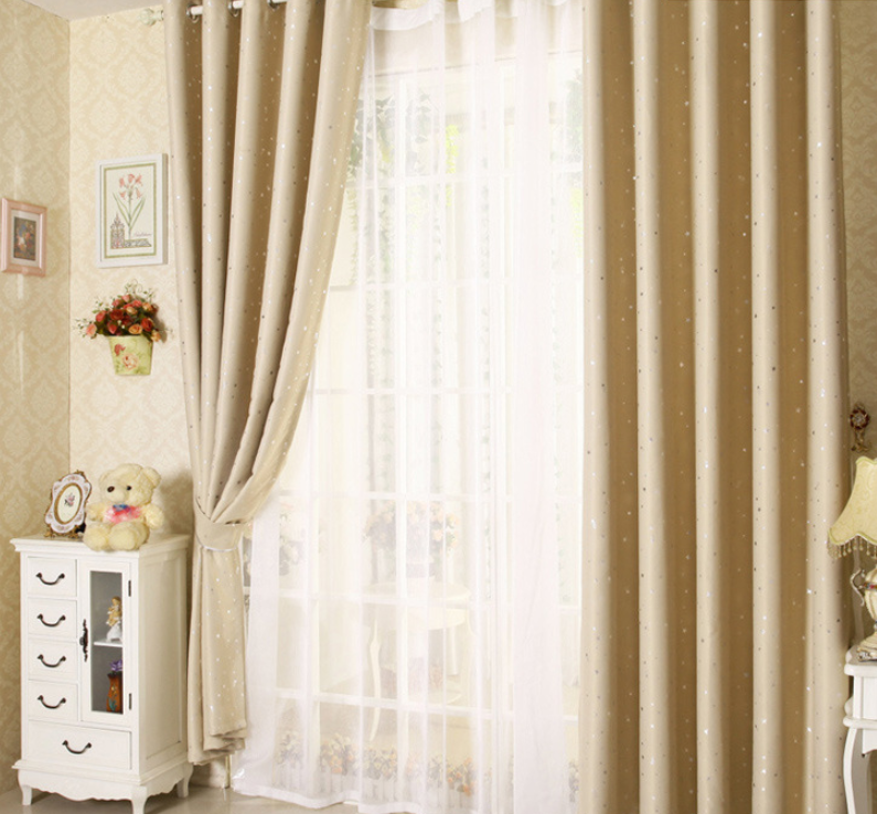 Star Print Perforated Finished Curtain