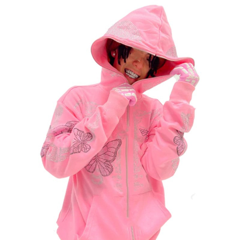 Edgy Skull Print Hooded Sweatshirt for Women