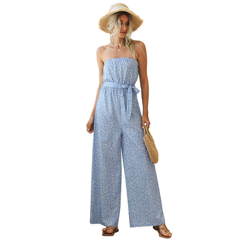 Printed wide-leg trousers