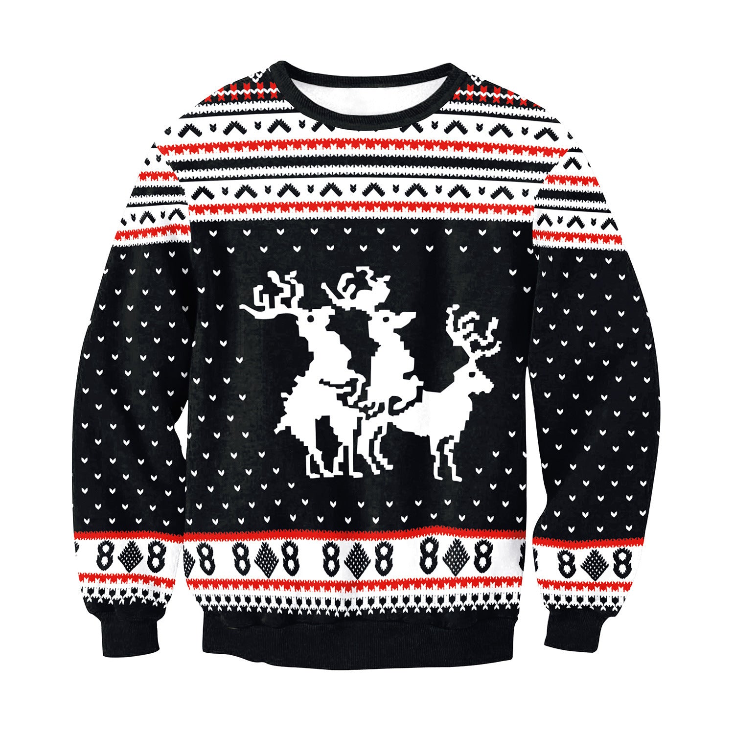 Festive Santa Elk Christmas Sweatshirt for Women