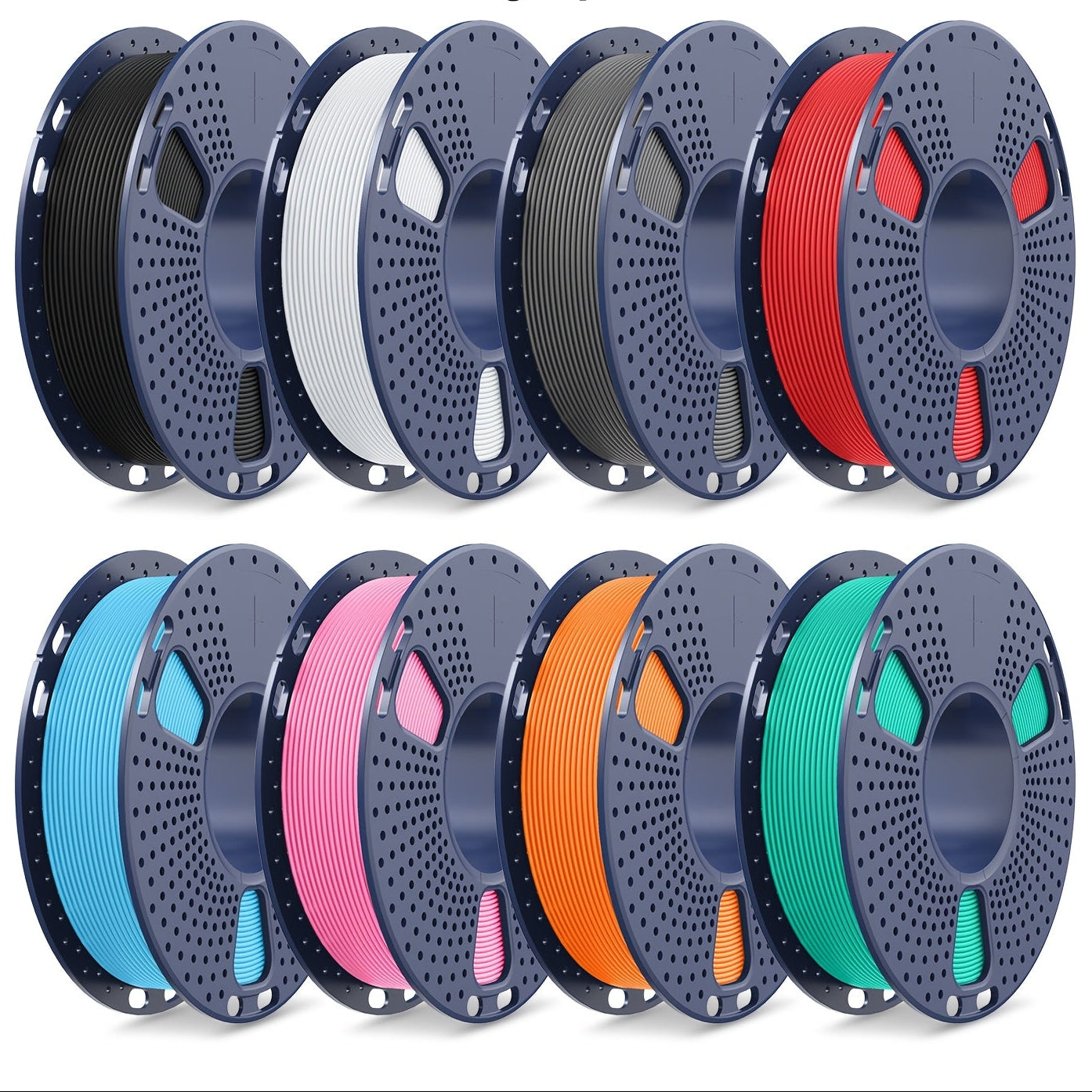 8‑Pack Matte PETG 3D Printer Filament – Fast 600 mm/s Printing, 8 Colors, 250 g Rolls