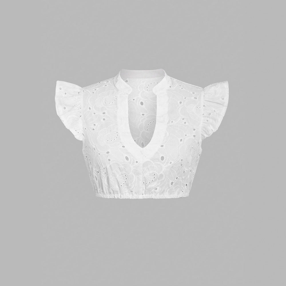 Elegant V-neck Beer Shirt With A Refined Minimalist Base Design