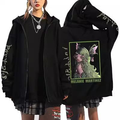 Unisex Anime Zip-Up Hoodie Cartoon Cardigan Sweater