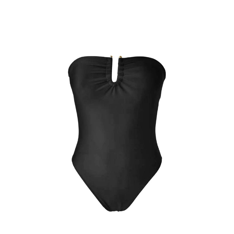 Women's Solid One-Piece Swimsuit Sleek & Supportive