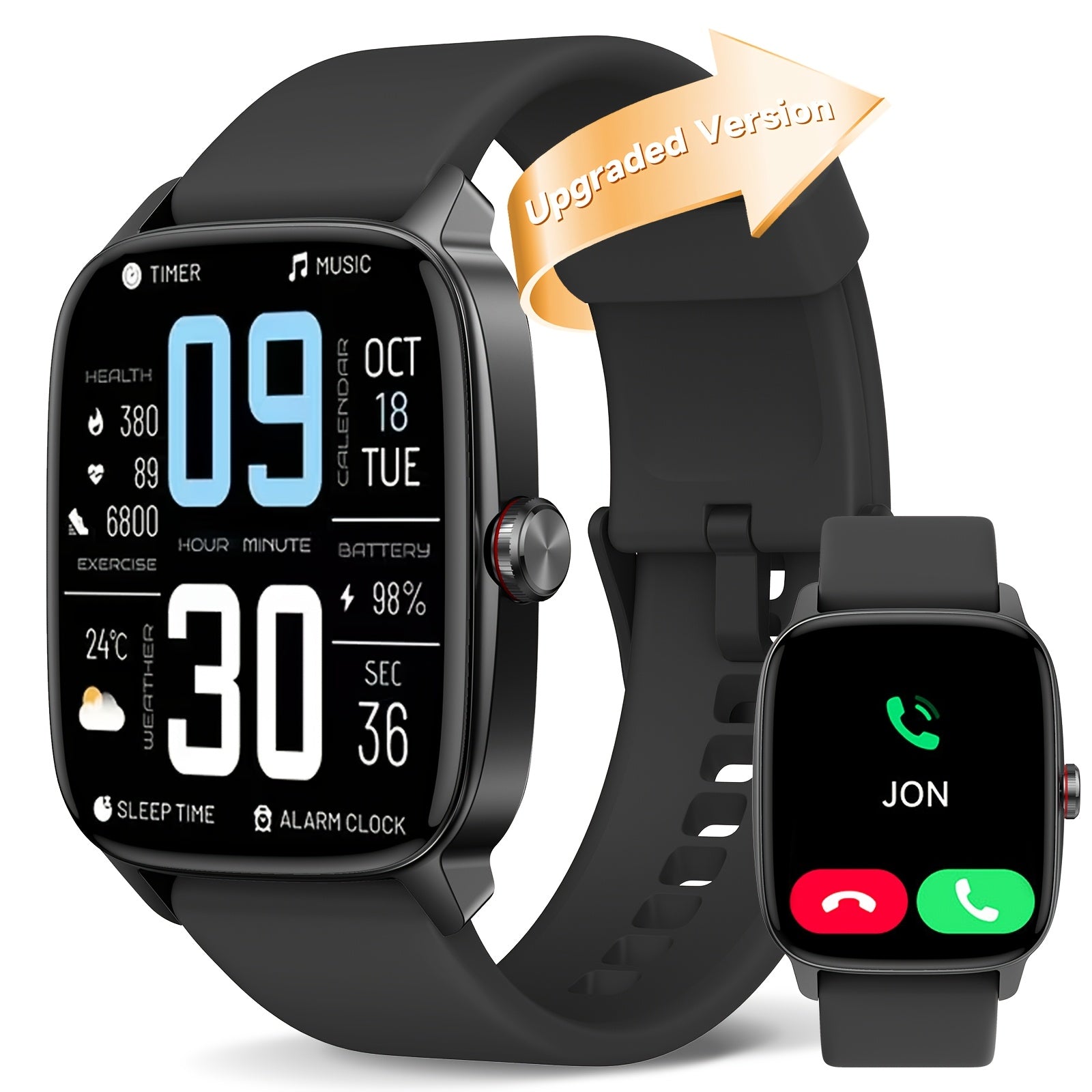 Women's 1.8-inch HD Smartwatch with Fitness Tracking and Built-in Alexa