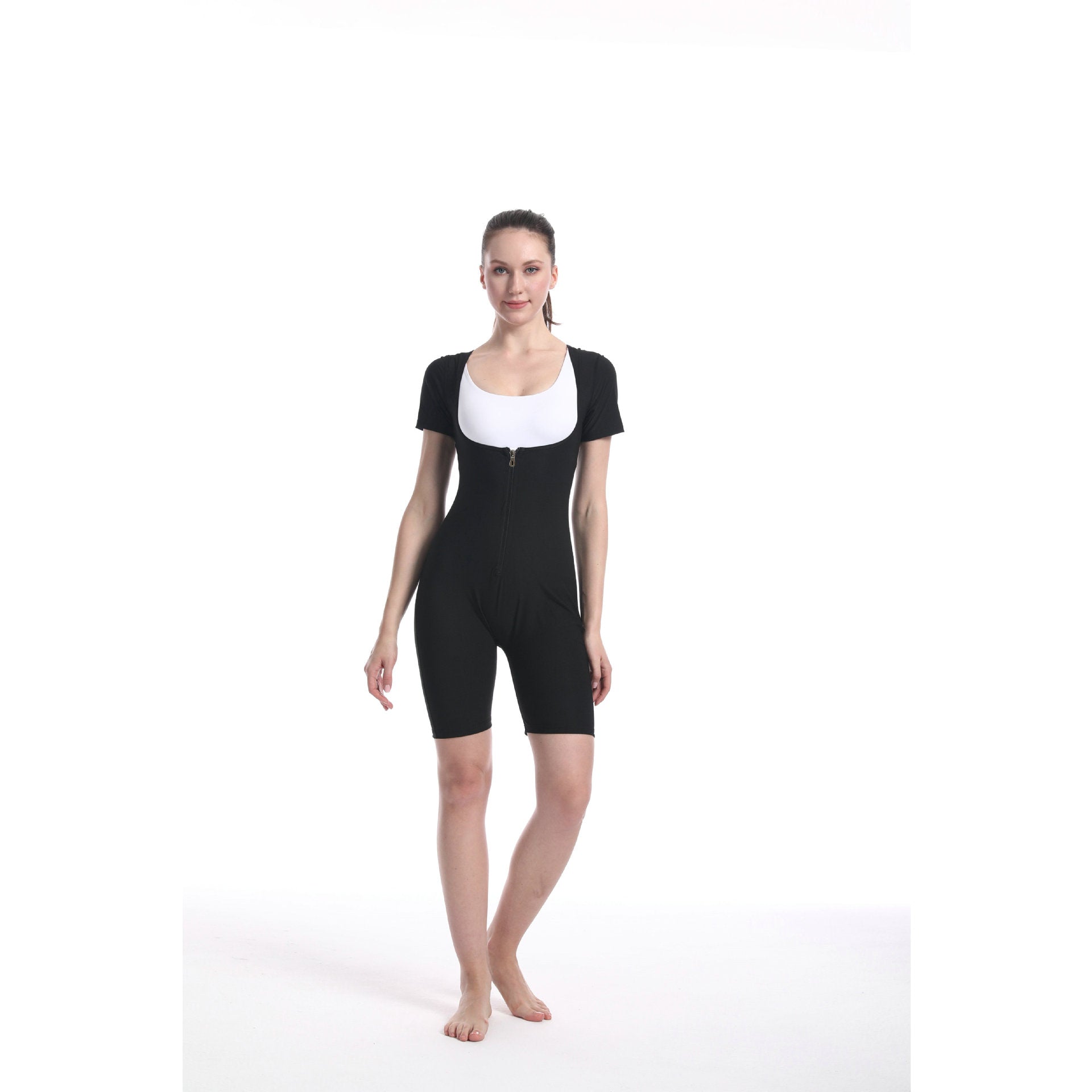Womens Shaping Long-Sleeve Base Top And Waist-Cinching Jumpsuit