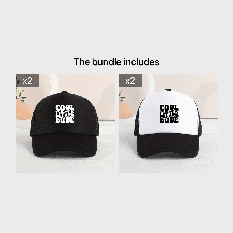 Letter-Printed Mesh Cap for Children