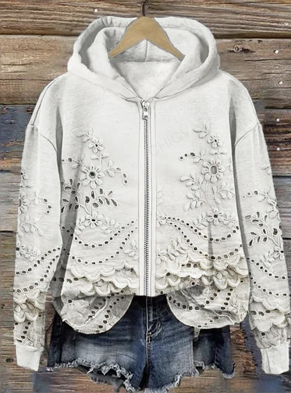Women's Casual Digital Print Pullover Hoodie