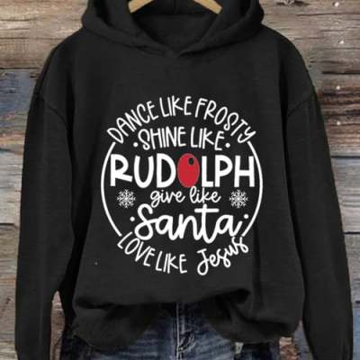 Chic 3D Letter Print Loose Streetwear Hoodie for Women