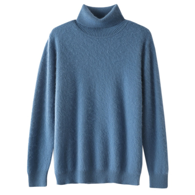 Men's Cozy High-Collar Solid Pullover Sweater