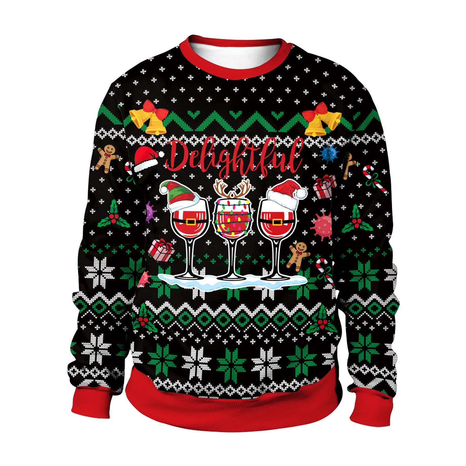 Festive 3D Christmas Couple Sweatshirt Holiday Matching Top