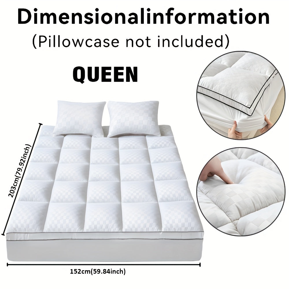 Mattress Topper, Extra Thick Mattress Pad Pillow Top Mattress Cover Quilted Fitted Mattress Protector Top Stretches Up 8-21\" Deep Pocket Cooling, Mattress Topper With 1000GSM