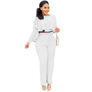Cozy High-Waist Wide Leg Pants Set for Women