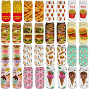 3D Print Hamburger Fries Socks - Breathable & Absorbent