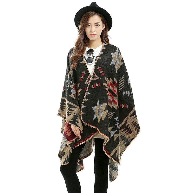 Cozy Floral Shawl for Women