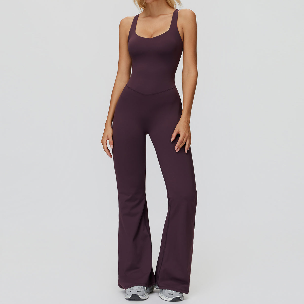 Women's Cross-Back Wide-Leg Workout Jumpsuit