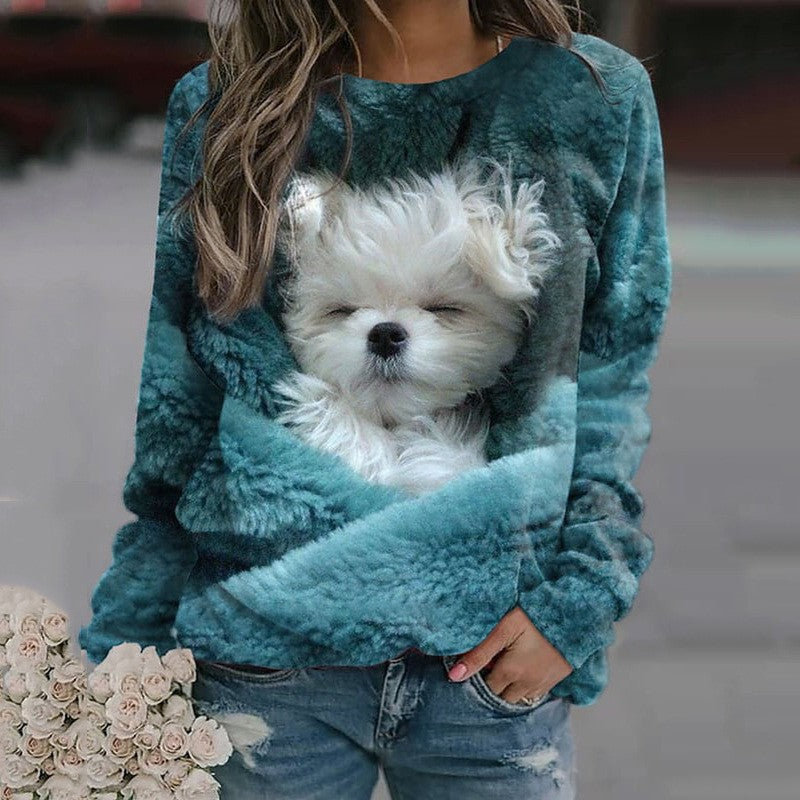 Women's Round Neck Irregular Hem Pullover Sweater