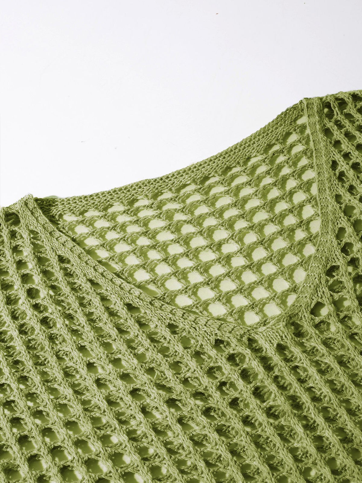 V Neck Hollow Out Knit Tunic Top Batwing Half Sleeve Loose Mesh Cover Up