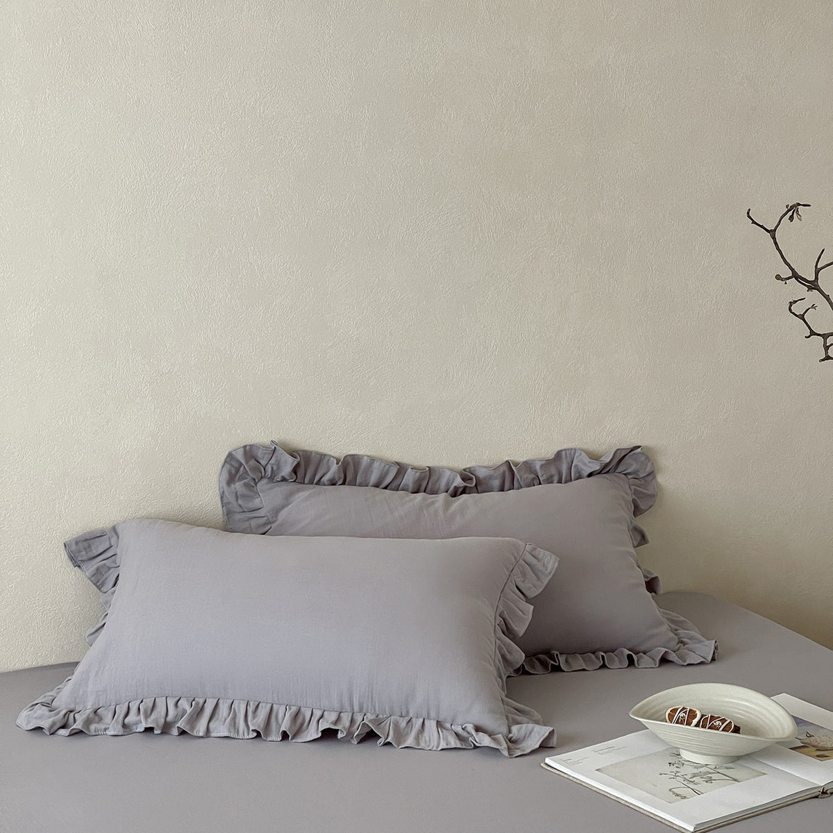 Ruffle-edged Pure Cotton Double-layer Gauze Single-piece Pillowcase