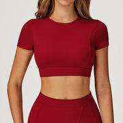 Nude Feel Yoga Jacket – Lightweight, Shockproof Short‑Sleeve Tee
