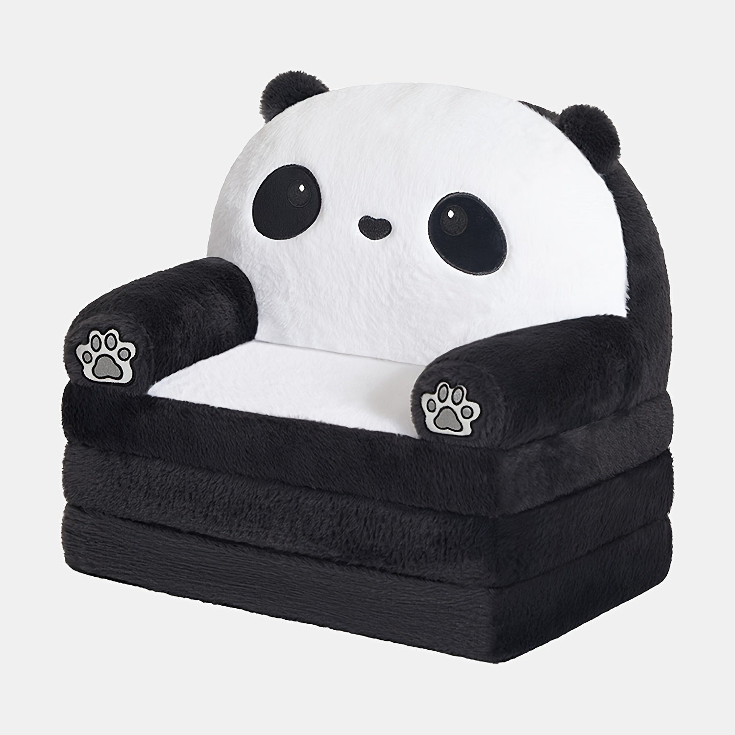 Teddy Bear 2‑In‑1 Fold‑Out Kids Sofa with Polar Fleece and High‑Density Foam