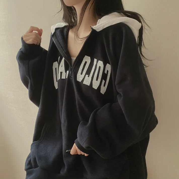 Women's Velvet Padded Thickened Winter Hoodie