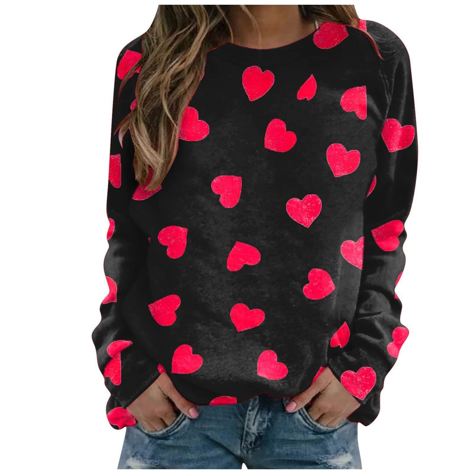 Pattern Printing Long Sleeve Loose Sweatshirt