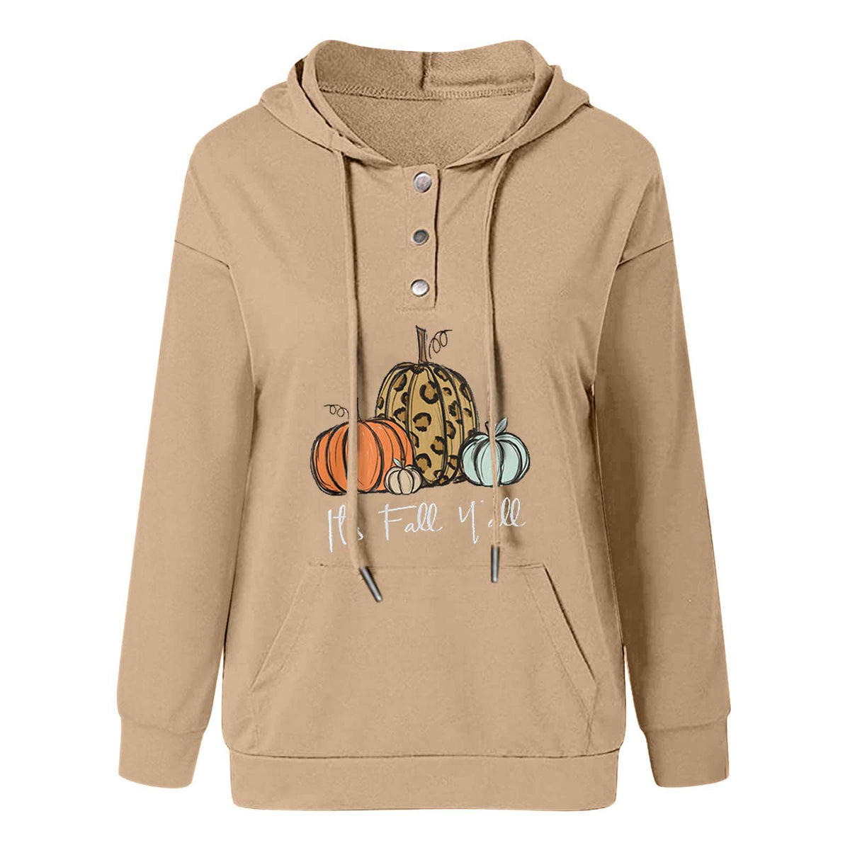 Casual Drawstring Hooded Sweatshirt with Pockets