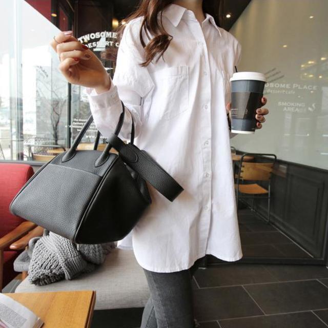 Mid-length White Shirt Women's Long Sleeve