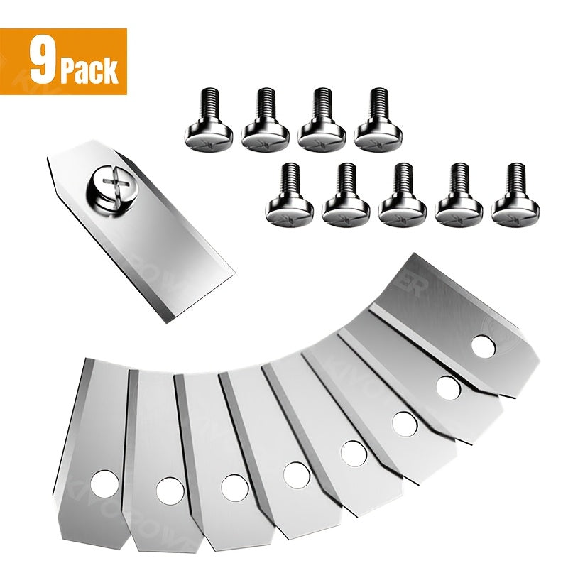 Pack of 9 Replacement Blades for Robotic Lawn Mowers (compatible with Husqvarna Automower, Gardena, Segway Navimow)