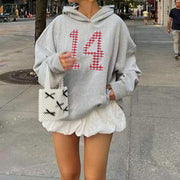 Chic Embroidered Digital Hoodie for Women