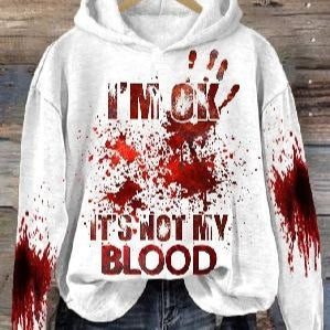 Women's 3D Letter Printed Loose Pullover Hoodie