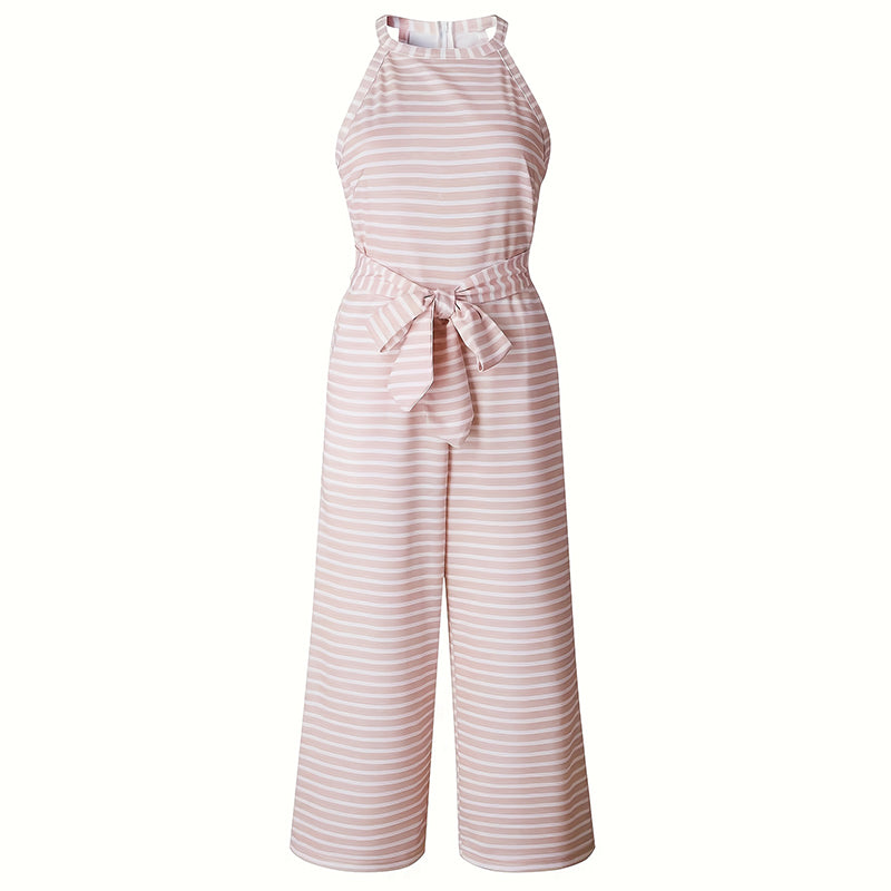 Women's Casual Striped Wide-Leg Jumpsuit Summer Romper